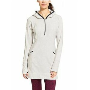 Athleta Light Gray Long Sleeve Hoodie Dress